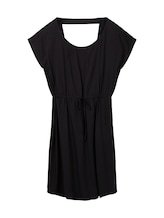 TOM TAILOR DENIM Damen Basic Kleid, schwarz, Uni, Gr. S