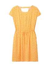 TOM TAILOR DENIM Damen Basic Kleid, orange, Blumenmuster, Gr. L