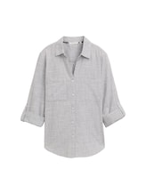 TOM TAILOR Damen Bluse mit Brusttaschen, grau, Uni, Gr. 36