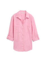 TOM TAILOR Damen Bluse mit Brusttaschen, rosa, Uni, Gr. 36