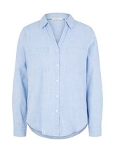 TOM TAILOR Damen Bluse mit Brusttaschen, blau, Hahnentrittmuster, Gr. 36