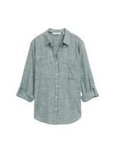 TOM TAILOR Damen Bluse mit Brusttaschen, grün, Uni, Gr. 34