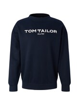 TOM TAILOR Herren Sweatshirt mit Logoprint, blau, Logo Print, Gr. XL