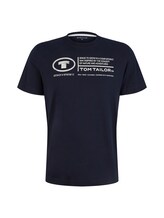 TOM TAILOR Herren T-Shirt mit Logo Print, blau, Logo Print, Gr. XL