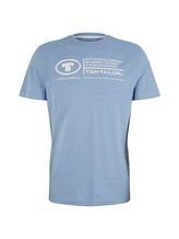 TOM TAILOR Herren T-Shirt mit Logo Print, blau, Logo Print, Gr. XXL
