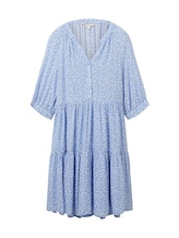 TOM TAILOR DENIM Damen Kleid mit Volants, blau, Blumenmuster, Gr. S