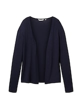 TOM TAILOR Damen T-Shirt Cardigan, blau, Uni, Gr. XS