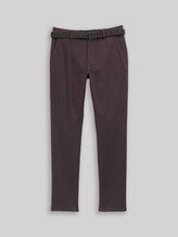 TOM TAILOR Herren TTTRAVIS SLIM Chino Hose mit Gürtel, braun, Meliert, Gr. 32/32
