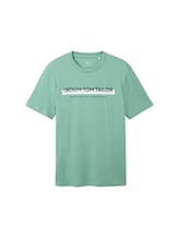 TOM TAILOR DENIM Herren T-Shirt mit Logo Print, grün, Logo Print, Gr. M
