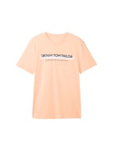 TOM TAILOR DENIM Herren T-Shirt mit Logo Print, orange, Logo Print, Gr. M