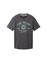 TOM TAILOR Herren T-Shirt mit Logo Print, schwarz, Logo Print, Gr. S