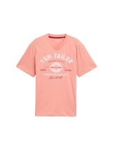 TOM TAILOR Herren T-Shirt mit Logo-Print, rot, Uni, Gr. L