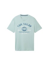 TOM TAILOR Herren T-Shirt mit Logo Print, grün, Logo Print, Gr. S