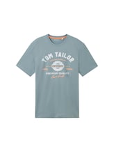 TOM TAILOR Herren T-Shirt mit Logo-Print, grün, Uni, Gr. XXXL