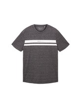 TOM TAILOR DENIM Herren T-Shirt mit Print, schwarz, Print, Gr. M