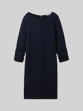 TOM TAILOR DENIM Damen Mini-Kleid mit 3/4 Arm, blau, Uni, Gr. S