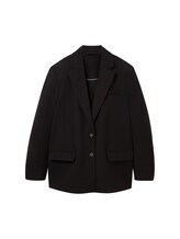 TOM TAILOR Damen Oversized Blazer mit recyceltem Polyester, schwarz, Uni, Gr. 40