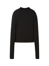 TOM TAILOR DENIM Damen Batwing Oberteil, schwarz, Uni, Gr. XXL