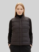 TOM TAILOR Damen Lightweight Weste, schwarz, Uni, Gr. XXL