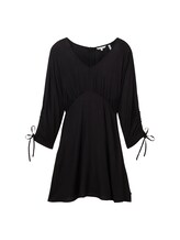 TOM TAILOR DENIM Damen Minikleid mit Livaeco By Birla Cellulose™, schwarz, Uni, Gr. XXL