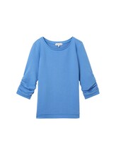 TOM TAILOR DENIM Damen Strukturiertes Sweatshirt, blau, Uni, Gr. M