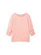TOM TAILOR DENIM Damen Strukturiertes Sweatshirt, rosa, Uni, Gr. S