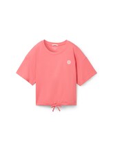 TOM TAILOR Mädchen Cropped T-Shirt mit Bio-Baumwolle, rosa, Uni, Gr. 152