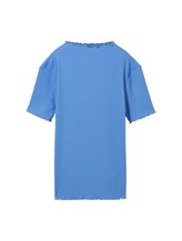 TOM TAILOR Mädchen T-Shirt mit recyceltem Polyester, blau, Uni, Gr. 152