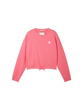 TOM TAILOR Mädchen Cropped Sweatshirt mit recyceltem Polyester, rosa, Uni, Gr. 152