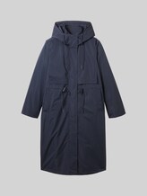 TOM TAILOR Damen Regenmantel mit recyceltem Polyester, blau, Uni, Gr. XL