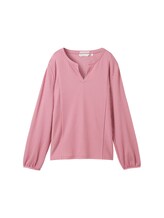 TOM TAILOR Damen Gestreifte T-Shirt-Bluse, rosa, Streifenmuster, Gr. XXXL