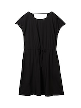 TOM TAILOR DENIM Damen Kleid mit Livaeco, schwarz, Uni, Gr. S