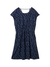 TOM TAILOR DENIM Damen Kleid mit Livaeco, blau, Print, Gr. M