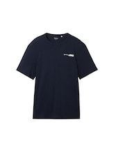 TOM TAILOR Herren T-Shirt mit Logo Print, blau, Logo Print, Gr. S