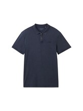 TOM TAILOR Herren Poloshirt mit Logo Stickerei, blau, Uni, Gr. S