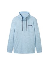 TOM TAILOR Herren Sweatshirt mit Snood in Melange Optik, blau, Melange Optik, Gr. XXXL