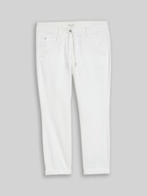TOM TAILOR Damen Tapered Relaxed Hose, weiß, Uni, Gr. 44/28