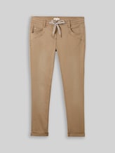TOM TAILOR Damen Tapered Relaxed Hose, braun, Uni, Gr. 46/28