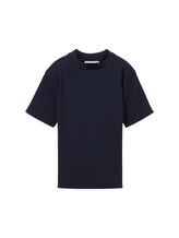 TOM TAILOR Mädchen Cropped T-Shirt mit Rippstruktur, blau, Uni, Gr. 152