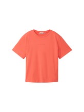 TOM TAILOR DENIM Damen Basic T-Shirt, rot, Uni, Gr. L