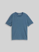 TOM TAILOR DENIM Damen Loose Fit T-Shirt, blau, Uni, Gr. L