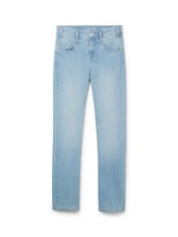 TOM TAILOR Damen Alexa Straight Jeans mit recyceltem Polyester, blau, Uni, Gr. 27/30