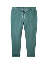 TOM TAILOR Damen Plus - Cropped Slim Hose, grün, Uni, Gr. 44/28