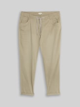 TOM TAILOR Damen Plus Size - Cropped Slim Hose, grün, Uni, Gr. 44/28