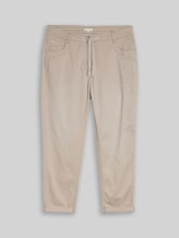 TOM TAILOR Damen Plus Size - Cropped Slim Hose, grau, Uni, Gr. 44/28