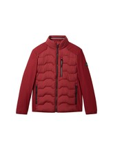 TOM TAILOR Herren Hybrid Jacke mit Stehkragen, rot, Uni, Gr. M