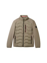 TOM TAILOR Herren Hybrid Jacke mit Stehkragen, grün, Uni, Gr. S