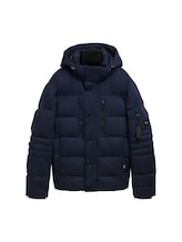 TOM TAILOR Herren Pufferjacke mit abnehmbarer Kapuze, blau, Uni, Gr. L