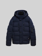 TOM TAILOR Herren Pufferjacke mit abnehmbarer Kapuze, blau, Uni, Gr. XXXL