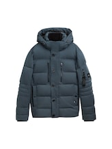 TOM TAILOR Herren Pufferjacke mit abnehmbarer Kapuze, blau, Uni, Gr. M